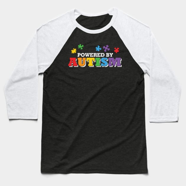 Autism Awareness - Powered by Autism Baseball T-Shirt by Peter the T-Shirt Dude